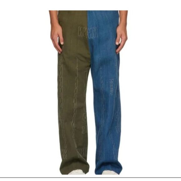 Namesake Blue and Green Paneled Maurice Jeans sz XS NWOT $500